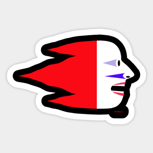 Flying Head - Red Sticker